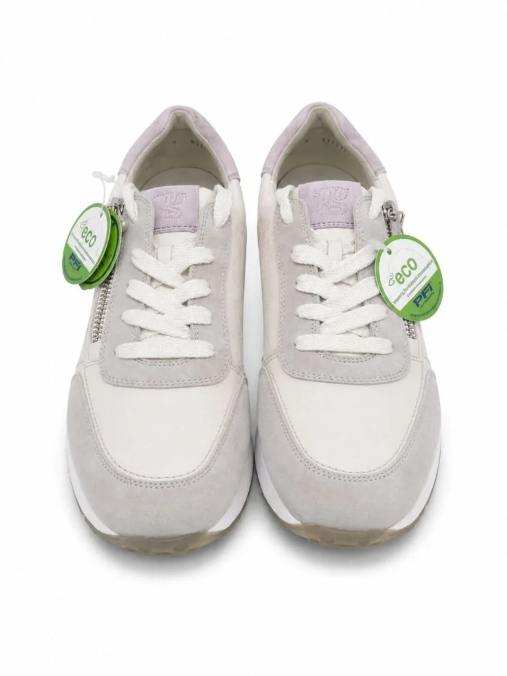 Paul Green Oceana Ivory Lavender Leather Suede Sneakers Womens UK 9